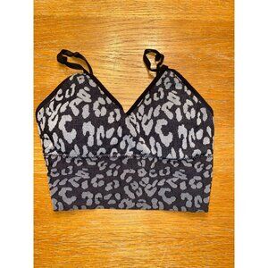 Leopard Print Seamless Racerback Sports Bra